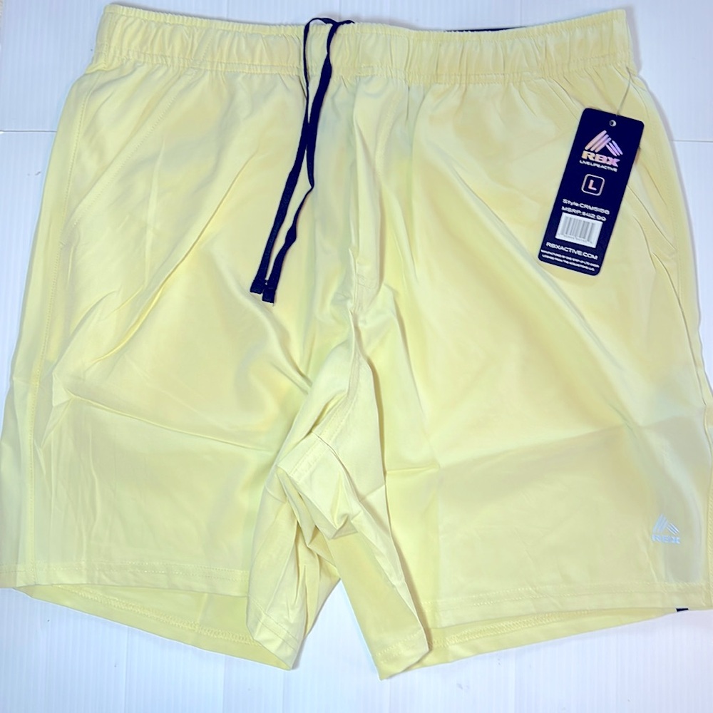 RBX Yellow Moisture Wicking Athletic Shorts LG NWT - Picture 4 of 11